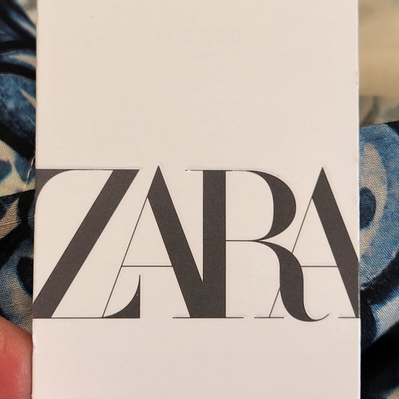 ZARA Blue Paisley Ruched Cami Top | Work to Weekend Statement Piece | Size M - Picture 10 of 13